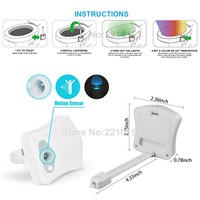Toilet Night Light 8 Color Changing Toilet Body Sensor Lights LED Motion Activated Smart Toilet Seat for Bathroom Night Lights