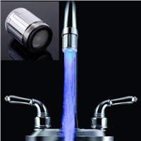 Blue Color LED Light Change Faucet with Converter Shower Water Tap Temperature Sensor Water Faucet Glow Shower