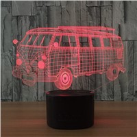 Cool Bus Bluetooth Speaker Cartoon Car Led 3D Nightlights Colorful  Music 3D Lamp Usb Indoor Lights For Kid&#39;s Christmas Gift