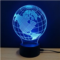 Christmas Creative Earth Model LED 3D Lamp Night Light Luminaria Novelty Touch Table lamp 7 Colors Changing Desk USB Gift Toy