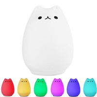 LED Cat Night Light 2 Modes USB Rechargeable Silicone Luminaria Touch Sensor Bedside Baby Nursery Lamp Christmas Gift Home Decor