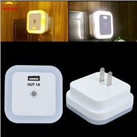 OOBEST LED Night Light with Light Sensor and Dual USB Wall Plate Charger Perfect for Bathrooms Bedrooms US Plug