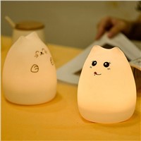 2016 New Multi-Color LED Children Animal Night Light Cute Cat Little Devil Silicone USB Rechargeable Lamp