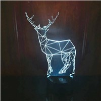 3D lamp USB LED Night Light  Illusion Animal Deer Acrylic 7 Color Change Touch Night Lamp Desk Table Decoration Lamp