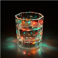 sanyi Night Light Novelty LED Octagonal Plastic Wine Glass Cup Night Lamp Home Decor Romantic Battery Power for Children
