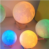 3D LED Moon Night Light Moonlight Colorful Desktop Lamp 20CM Practical