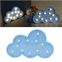 3D Marquee Lamp With 11 LED Battery Operated Blue Cloud Night Light Warm White L15