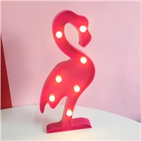 3D Marquee Flamingo Lamp With 7 LED Battery Operated Night Light Warm White L15