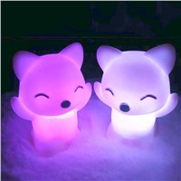 Mabor Luminaria NightLight 7Changing Colors LED Lovely Cartoon Fox Shape Night Light Festival Gift