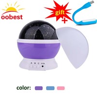 oobest Room Novelty Night Light Projector Lamp Rotary Flashing Starry Star Moon Sky Star Projector Kids Children Baby