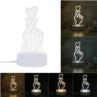 110-260V 3D Desk Lamp Hand Love Heart Night Light Stereoscopic Bedside Lamps Creative DIY Festive Gift Home Decor