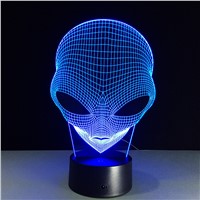 Robot Mask 7 Color 3D Lamp Night light baby led Acrylic Remote Switch lamps USB Footpath bedroom sitting room light Desk lamp