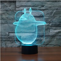 Totoro Lamp 3D Visual Led Night Lights USB Desk Table Lamp 7 Colors Bedroom Baby Sleeping Night Light For Kids Toy Gift