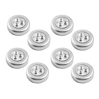 8 x self-stick N click 3 LED light battery operated push on/off touch lights
