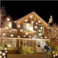 Outdoor IP68 Waterproof Moving Snow Laser Projector Lamps Snowflake Christmas Party Landscape LED Stage Light Garden Lamp