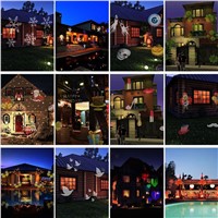 12 Pattern Lens Replaceable Colorful LED Rotating Laser Projector Lamp Outdoor Garden Christmas Landscape Projection Led Light