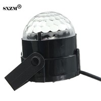 SXZM 3W DJ Light RGB Color Changing Sound Actived Crystal Magic Mini Disco Ball Led Stage Lights KTV Xmas Wedding Party Light