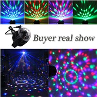 Mini Popular RGB LED Crystal Magic Ball Stage Effect Lighting Lamp Party Disco Light 100-240V EU US Plug Soundlights Spotlight