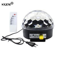 SXZM 6W Magic Ball Rotating Light RGB Stage Effect Light with Remote Controller,MP3 USB Disco For Party Stage Hotel mood light