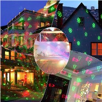 Outdoor Christmas Laser Lights Projector Motion Snowflake/Jingling Bell/Xmas Tree/Santa Claus/RG Stars with RF Remote for Xmas