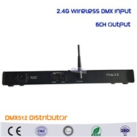 2.4G Wireless dmx receiver and 6CH LCD display DMX Splitter DMX512 Light Controller Stage Light Signal Amplifier Splitter