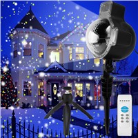 ZjRight Christmas snowflake Projector white LED stage light outdoor Xmas Halloween birthday holiday home party effect lighting