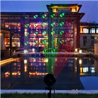 Christmas Laser Light Red Green LED Laser Projector Show Light IP65 Waterproof for Xmas Holiday Landscape Garden Decoration