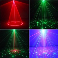 AUCD Remote Mini 24 Red Green Gobos Laser Effect Projector 3W Blue LED Light Wedding DJ Party Show Club Stage Lighting L24RG