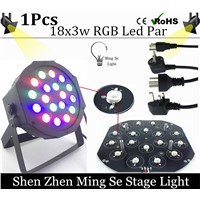 LED Par light 18x3W 54W High Power RGB Par Light With DMX512 Master Slave Led Flat DJ Equipments Controller