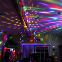 6W E27 Rotating LED Strobe Bulb Multicolor Crystal Stage Light Dual Head Stage Disco Lamp for Halloween Christmas Party Birthday