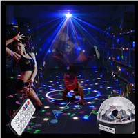 Aimbinet 6 LED with MP3 player Disco Dj Stage Lighting 18W LED RGB Crystal Magic Ball Effect Light  KTV Xmas Party Wedding Show