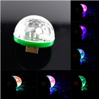 New USB LED Stage Light Music Sound Activated DC 5V Portable RGB LED Crystal Color Lights for Home Entertainment Party Lighting