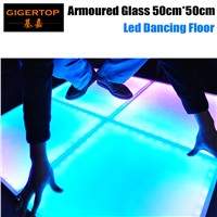 Gigertop TP-E25 50cmx50cm Armoured Glass Led Dancing Floor Frosted Toughened Glass IP65 Indoor/Outdoor RGB Leds DMX/Auto/Sound