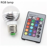 16 Colors Changing 3W RGB LED spot stage Light Bulb IR Remote Control 110V 220V for Christmas Decor/Bar/Party/KTV Mood Lighting