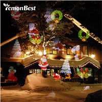 12 Patterns 8W Mery Christmas Lights Outdoor LED Snowflake Projector Light Lawn Lamp IP65 Waterproof Halloween Party Decoration