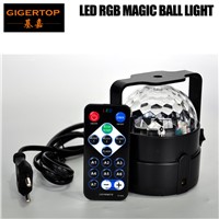 Gigertop TP-E30 Remote Control Crystal Magic Ball Led Light RGB Color Rotation Swing Effect Sound/Music/Auto/FLash/Fade Working