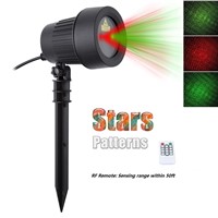 Christmas Laser Projector Stars Lights Red Green Static Twinkle RF Remote Waterproof IP65 Outdoor Garden showers Tree Decoration