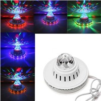 ZjRight NEW Full Color Voice Activated RGB LED Crystal Rotating Stage Light DJ Disco Xmas Lamp DJ KTV Club Family gathering