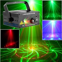 Red Green Laser Light Music Projector Dj Disco Ball Strobe Lights 18 Pattern Color Change for Laser Disco Music Center Equipment