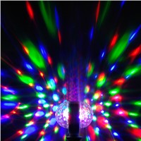 YNL Lampada LED Lamp E27 6W 85-265V Colorful Auto Rotating RGB Bulb Crystal Stage Light Magic double Balls DJ party disco effect