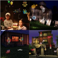 BEIAIDI 12 Patterns Waterproof Garden Laser Projector Lamp Outdoor Halloween Christmas Wedding Moving Landscape Laser Projector
