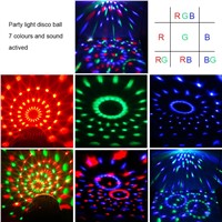 Mini LED Crystal Magic Ball Stage Lights 3W Music Sound Activated RGB Stage Lighting Effect Lamp Bulb Party Disco Club DJ Light