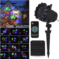 Waterproof Roating Christmas Light Laser Projector Lamps Landscape Snowflake Projector Spotlight Holiday Decoration Stage Light