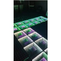 Gigertop 50cm*50cm Led 3D Dance Floor with Floor Dance Controller 110V-240V RGB 3IN1 Color LED Mirror Space Tunnel Floor