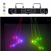 SHINP 4 Lens  RGBY Laser 7CH DMX DPSS Scanner Equipment Stage Lighting Projector DJ Party Disco KTV Show System Lights DL55C+