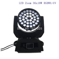 LED Moving Head Wash Light LED Zoom Wash 36x18W RGBWA+UV Color DMX Stage Moving Heads Wash Touch Screen