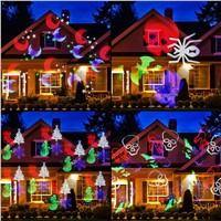 Laser Projector Lights 10 Patterns RGB Effect Outdoor Christmas Decorations Holiday Halloween Patio Stage Light projecteur noel