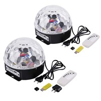 Mini RGB LED MP3 DJ Club Pub Disco Party Crystal Magic Ball Light And Music Ball Stage Effect Light With USB Disk Remote Control