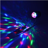 USB Powered Portable Round Disco Ball Lamp 4W DC 5V 2Mode Rotating RGB Colored LED Stage Lighting Party Light Bulb