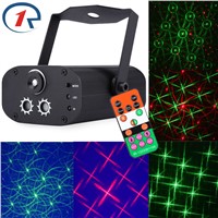 ZjRight IR Remote 12 Patterns Red Green Laser mix blue LED Stage Light Music control projection effect lighting for bar DJ disco